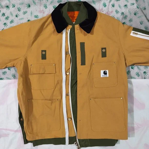 Carhartt X Sacai Khaki Faux Two-Piece Jacket - Picture 2 of 11